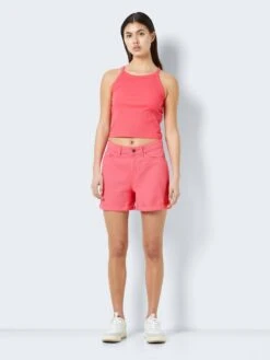 Noisy May NORMAL WAIST DENIM SHORTS -Noisy May Clothing Shop 27012362 SunKissedCoral 004