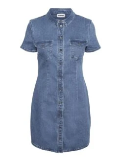 Noisy May SHORT SLEEVED DENIM DRESS -Noisy May Clothing Shop 27015685 MediumBlueDenim 001