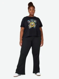 Noisy May CURVE HIGH WAISTED FLARED TROUSERS -Noisy May Clothing Shop 27016454 Black 004