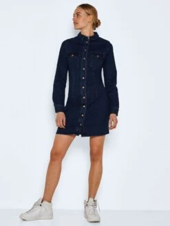 Noisy May LONG SLEEVED DENIM DRESS -Noisy May Clothing Shop 27017672 DarkBlueDenim 004