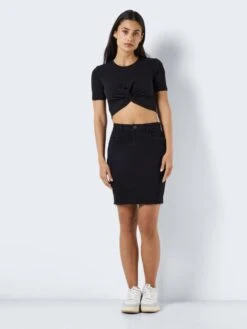 Noisy May HIGH WAISTED DENIM SKIRT 12 Noisy May HIGH WAISTED DENIM SKIRT -Noisy May Clothing Shop 27017874 BlackDenim 004