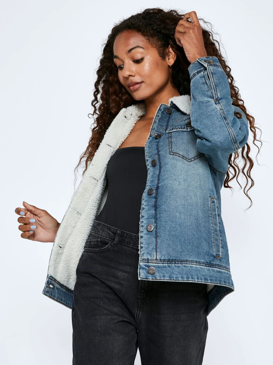 Noisy May TEDDY DENIM JACKET 3 Noisy May TEDDY DENIM JACKET