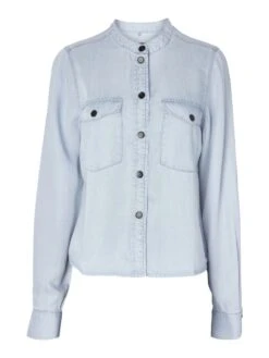 Noisy May LONG SLEEVED TENCEL™ LYOCELL SHIRT -Noisy May Clothing Shop 27019177 LightBlueDenim 001