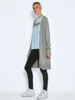 Noisy May MIDI CARDIGAN -Noisy May Clothing Shop 27019215 LightGreyMelange 004