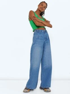 Noisy May NMCINDY HIGH WAISTED WIDE LEG JEANS