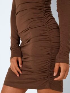 Noisy May LONG SLEEVED RUCHED DRESS -Noisy May Clothing Shop 27021283 Cappuccino 006