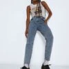 Noisy May NMISABEL HIGH WAISTED ANKLE MOM JEANS