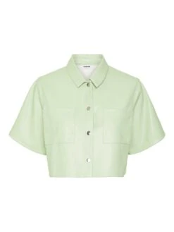 Noisy May COATED CROPPED SHIRT 13 Noisy May COATED CROPPED SHIRT -Noisy May Clothing Shop 27021976 SmokeGreen 001