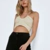 Noisy May SLEEVELESS TIE STRING TOP -Noisy May Clothing Shop 27022029 PearledIvory 007