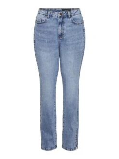 Noisy May NMZOE HIGH WAISTED STRAIGHT FIT JEANS -Noisy May Clothing Shop 27022187 DarkBlueDenim 001