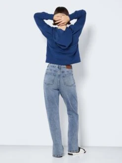 Noisy May NMZOE HIGH WAISTED STRAIGHT FIT JEANS -Noisy May Clothing Shop 27022187 DarkBlueDenim 005
