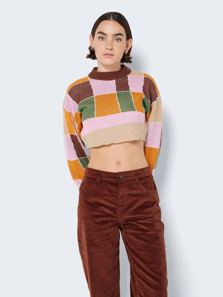 Noisy May CROPPED MULTI-COLOURED KNITTED PULLOVER 4 Noisy May CROPPED MULTI-COLOURED KNITTED PULLOVER - Image 2