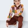 Noisy May CROPPED MULTI-COLOURED KNITTED PULLOVER
