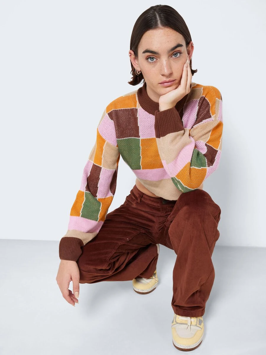 Noisy May CROPPED MULTI-COLOURED KNITTED PULLOVER 3 Noisy May CROPPED MULTI-COLOURED KNITTED PULLOVER