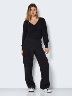 Noisy May LONG SLEEVED V-NECK TOP 10 Noisy May LONG SLEEVED V-NECK TOP -Noisy May Clothing Shop 27022732 Black 004
