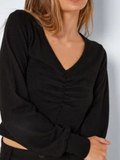 Noisy May LONG SLEEVED V-NECK TOP 12 Noisy May LONG SLEEVED V-NECK TOP -Noisy May Clothing Shop 27022732 Black 006