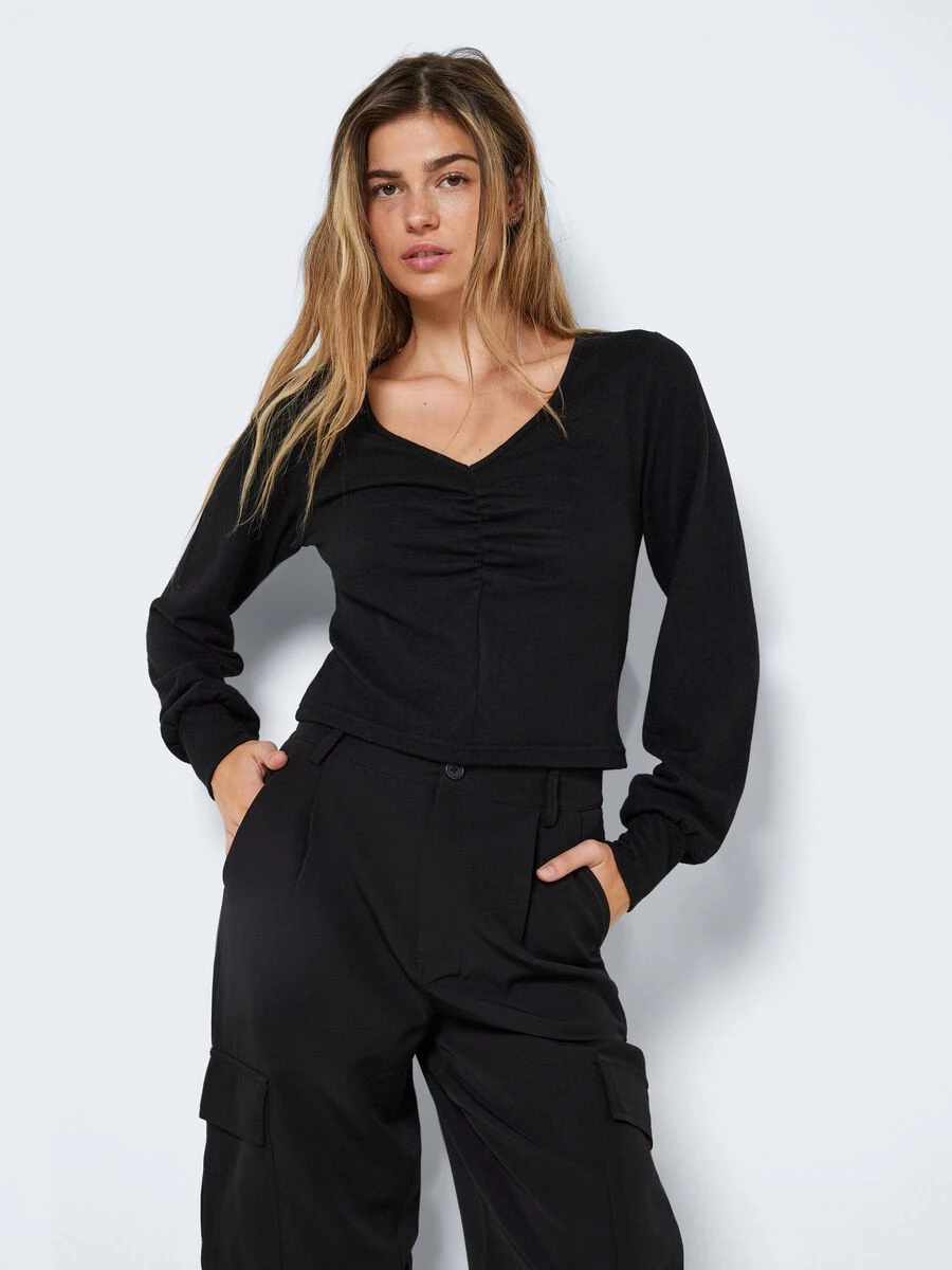 Noisy May LONG SLEEVED V-NECK TOP 3 Noisy May LONG SLEEVED V-NECK TOP