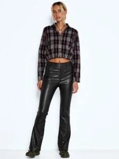 Noisy May COATED FLARED TROUSERS