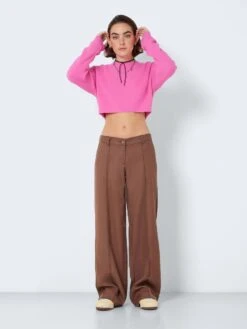 Noisy May LOW WAISTED WIDE LEG TROUSERS -Noisy May Clothing Shop 27022969 Cappuccino 004