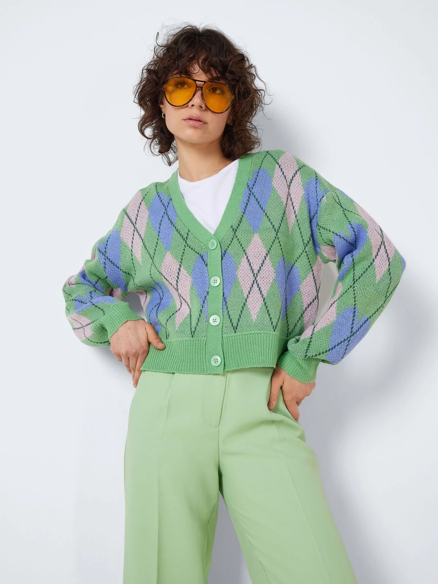 Noisy May CHEQUERED KNITTED CARDIGAN 3 Noisy May CHEQUERED KNITTED CARDIGAN