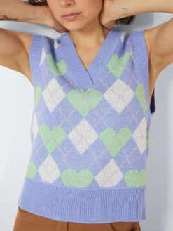 Noisy May CHEQUERED KNITTED TOP 12 Noisy May CHEQUERED KNITTED TOP -Noisy May Clothing Shop 27023281 Jacaranda 987780 006
