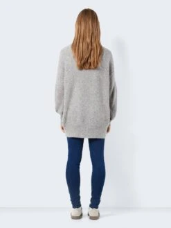 Noisy May LONG KNITTED PULLOVER -Noisy May Clothing Shop 27023330 MediumGreyMelange 1081289 005