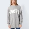 Noisy May LONG KNITTED PULLOVER -Noisy May Clothing Shop 27023330 MediumGreyMelange 1081289 007