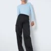 Noisy May HIGH WAISTED CARGO TROUSERS 1 Noisy May HIGH WAISTED CARGO TROUSERS -Noisy May Clothing Shop 27023604 Black 007