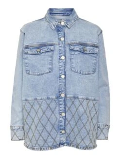 Noisy May QUILTED DENIM SHIRT 13 Noisy May QUILTED DENIM SHIRT -Noisy May Clothing Shop 27023608 MediumBlueDenim 001