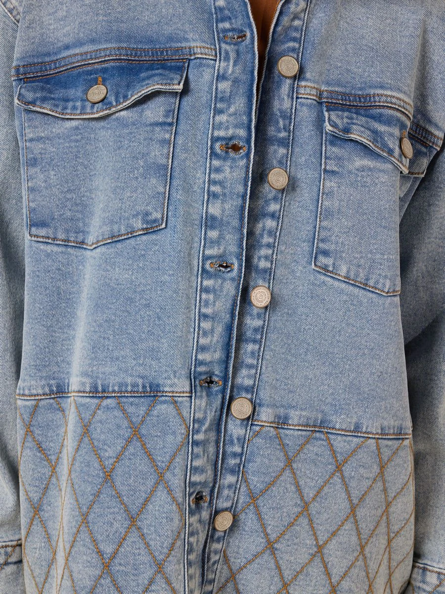 Noisy May QUILTED DENIM SHIRT 7 Noisy May QUILTED DENIM SHIRT - Image 5