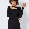 Noisy May CUT-OUT LONG SLEEVED TOP 1 Noisy May CUT-OUT LONG SLEEVED TOP -Noisy May Clothing Shop 27023619 Black 007