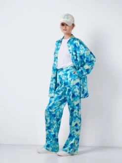 Noisy May HIGH WAISTED SATIN TROUSERS -Noisy May Clothing Shop 27023714 AzureBlue 998561 004