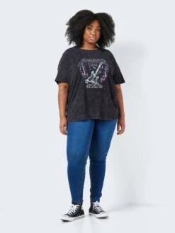 Noisy May CURVE PRINT T-SHIRT -Noisy May Clothing Shop 27024193 Black 1030233 004