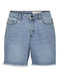 Noisy May NORMAL WAISTED FRILL DENIM SHORTS -Noisy May Clothing Shop 27024243 LightBlueDenim 001