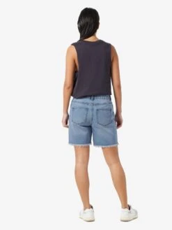 Noisy May NORMAL WAISTED FRILL DENIM SHORTS -Noisy May Clothing Shop 27024243 LightBlueDenim 005