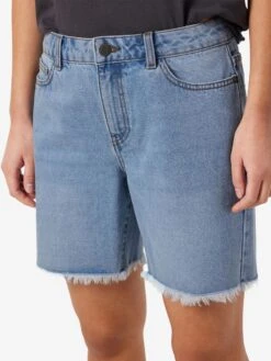 Noisy May NORMAL WAISTED FRILL DENIM SHORTS -Noisy May Clothing Shop 27024243 LightBlueDenim 006