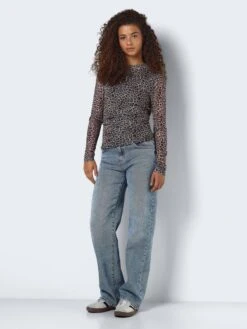 Noisy May HIGH NECK MESH TOP -Noisy May Clothing Shop 27024313 Oatmeal 1127470 004