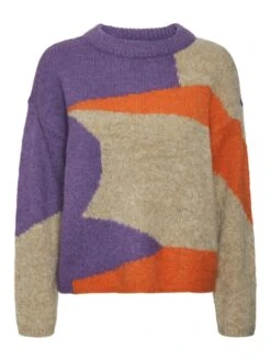 Noisy May MULTI-COLOURED KNITTED PULLOVER 13 Noisy May MULTI-COLOURED KNITTED PULLOVER -Noisy May Clothing Shop 27024320 VibrantOrange 1011182 001