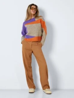 Noisy May MULTI-COLOURED KNITTED PULLOVER 10 Noisy May MULTI-COLOURED KNITTED PULLOVER -Noisy May Clothing Shop 27024320 VibrantOrange 1011182 004
