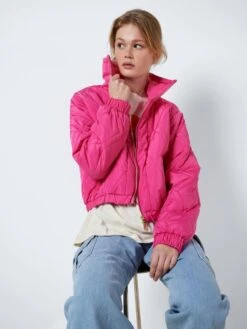 Noisy May SHORT QUILTED JACKET -Noisy May Clothing Shop 27024348 PinkYarrow 004