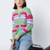 Noisy May STRIPED KNITTED CARDIGAN -Noisy May Clothing Shop 27024603 AbsintheGreen 1014395 007