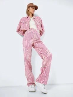 Noisy May NMDREW PRINTET HIGH WAISTED JEANS -Noisy May Clothing Shop 27024640 BrazzilianSand 1016341 004