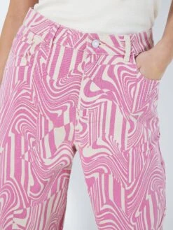 Noisy May NMDREW PRINTET HIGH WAISTED JEANS -Noisy May Clothing Shop 27024640 BrazzilianSand 1016341 006