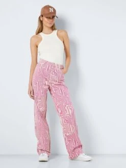 Noisy May NMDREW PRINTET HIGH WAISTED JEANS