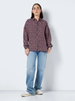 Noisy May FLOWER PRINT SHIRT -Noisy May Clothing Shop 27024672 Black 1017807 004