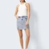 Noisy May HIGH WAISTED SLIT DENIM SKIRT