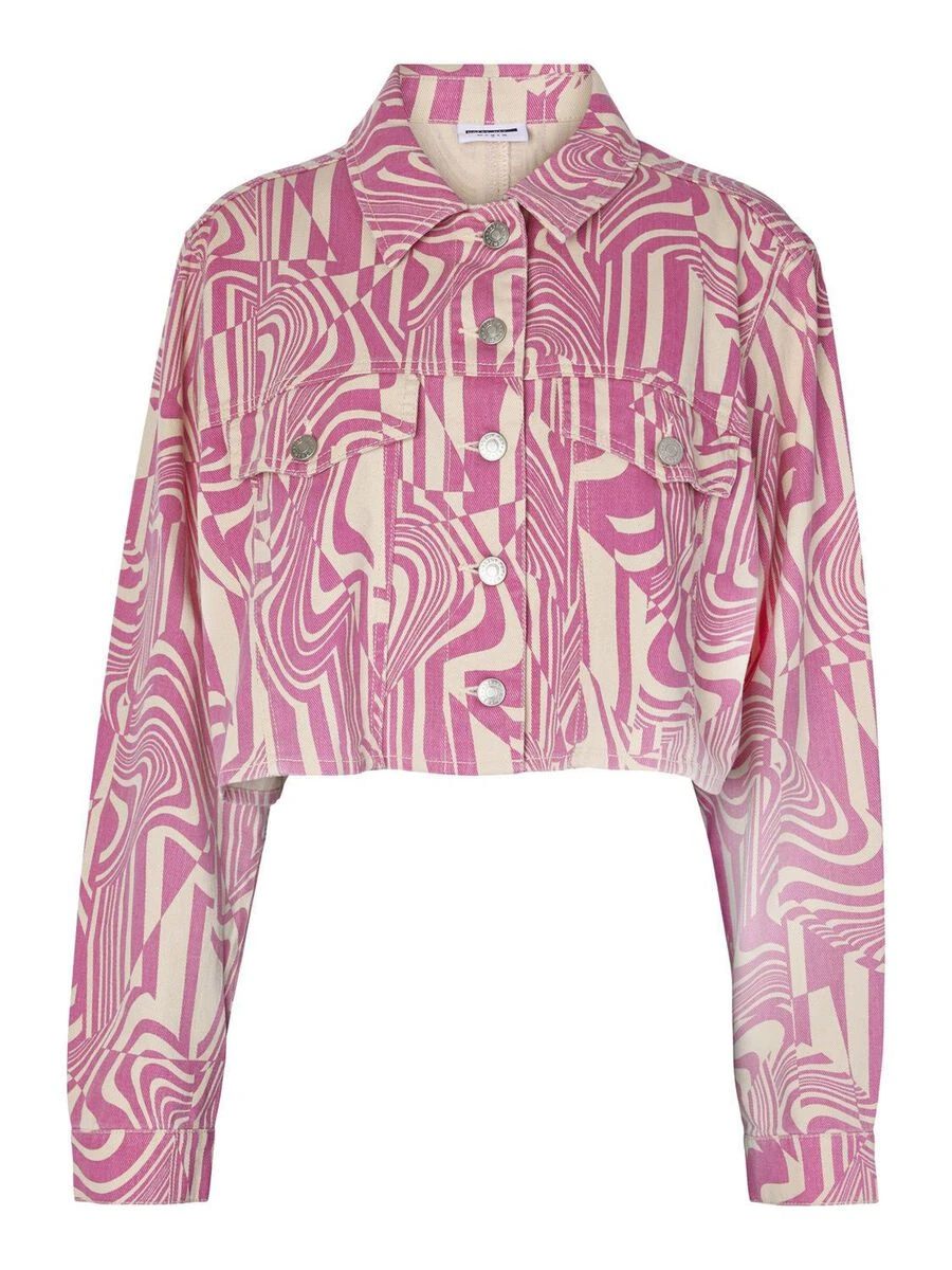 Noisy May CROPPED PRINTET DENIM JACKET 8 Noisy May CROPPED PRINTET DENIM JACKET - Image 6