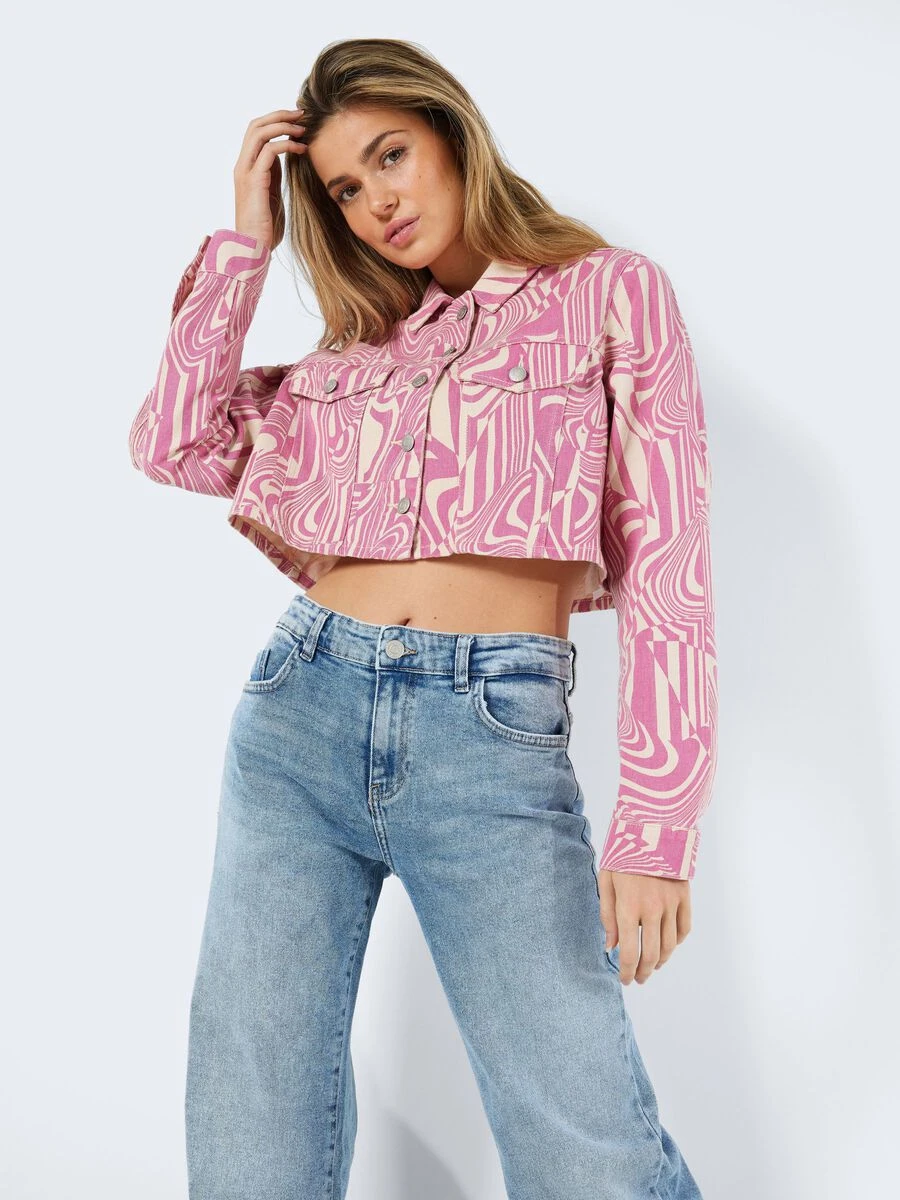 Noisy May CROPPED PRINTET DENIM JACKET 3 Noisy May CROPPED PRINTET DENIM JACKET