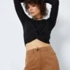 Noisy May LONG SLEEVED KNOT DETAIL TOP 2 Noisy May LONG SLEEVED KNOT DETAIL TOP -Noisy May Clothing Shop 27024890 Black 007