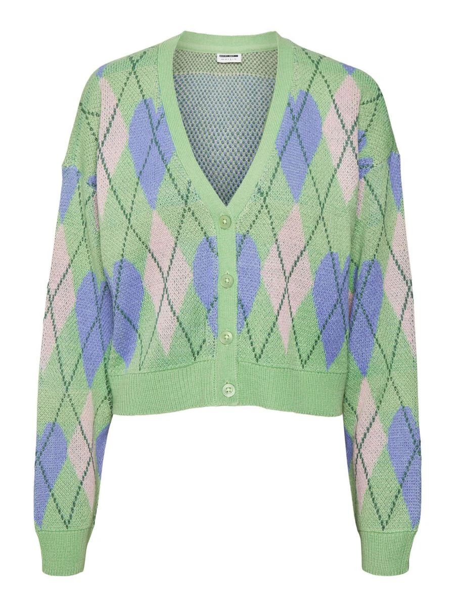 Noisy May CURVE CHEQUERED KNITTED CARDIGAN 8 Noisy May CURVE CHEQUERED KNITTED CARDIGAN - Image 6
